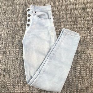 Bleached high waisted button up Skinny Jeans